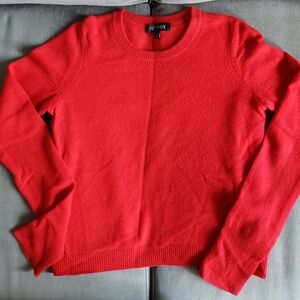 INTERMIX Bold Red Crew Neck Cashmere Sweater NWOT